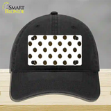 Brown White Dots Oil Rubbed Novelty License Plate Hat Unconstructed Cotton / Black