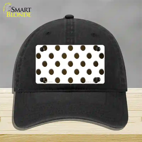 Brown White Dots Oil Rubbed Novelty License Plate Hat Unconstructed Cotton / Black