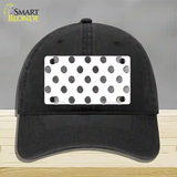 Black White Dots Oil Rubbed Novelty License Plate Hat Unconstructed Cotton / Black