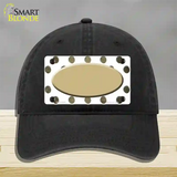 Gold White Dots Oval Oil Rubbed Novelty License Plate Hat Unconstructed Cotton / Black