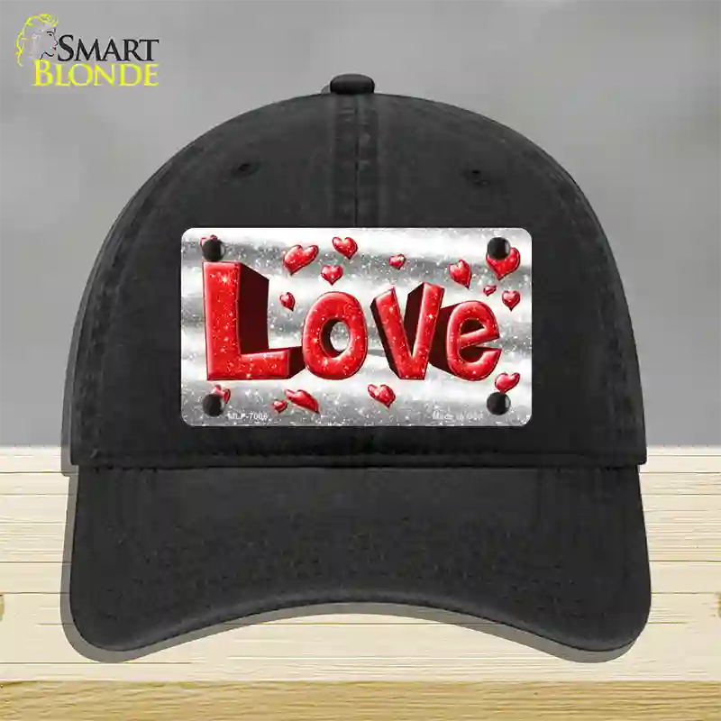 Love Novelty License Plate Hat Unconstructed Cotton / Black