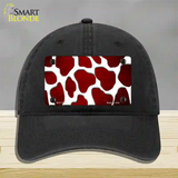 Red White Giraffe Oil Rubbed Novelty License Plate Hat Unconstructed Cotton / Black