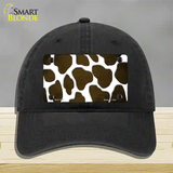 Brown White Giraffe Oil Rubbed Novelty License Plate Hat Unconstructed Cotton / Black