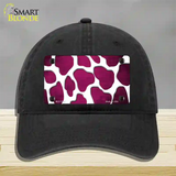 Pink White Giraffe Oil Rubbed Novelty License Plate Hat Unconstructed Cotton / Black