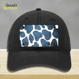 Light Blue White Giraffe Oil Rubbed Novelty License Plate Hat Unconstructed Cotton / Black