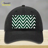 Green White Chevron Oil Rubbed Novelty License Plate Hat Unconstructed Cotton / Black