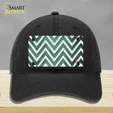 Mint White Chevron Oil Rubbed Novelty License Plate Hat Unconstructed Cotton / Black