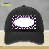 Purple White Chevron Scallop Oil Rubbed Novelty License Plate Hat Unconstructed Cotton / Black