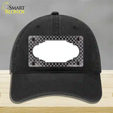 Black White Quatrefoil Scallop Oil Rubbed Novelty License Plate Hat Unconstructed Cotton / Black