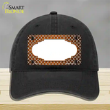 Orange White Quatrefoil Scallop Oil Rubbed Novelty License Plate Hat Unconstructed Cotton / Black