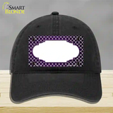 Purple White Quatrefoil Scallop Oil Rubbed Novelty License Plate Hat Unconstructed Cotton / Black