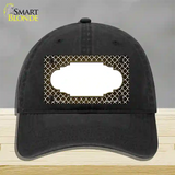 Brown White Quatrefoil Scallop Oil Rubbed Novelty License Plate Hat Unconstructed Cotton / Black