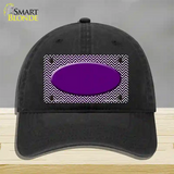 Purple White Small Chevron Oval Oil Rubbed Novelty License Plate Hat Unconstructed Cotton / Black