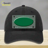 Green White Small Chevron Oval Oil Rubbed Novelty License Plate Hat Unconstructed Cotton / Black