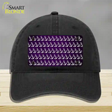 Purple White Anchor Oil Rubbed Novelty License Plate Hat Unconstructed Cotton / Black