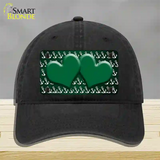 Green White Anchor Hearts Oil Rubbed Novelty License Plate Hat Unconstructed Cotton / Black