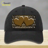 Brown White Anchor Hearts Oil Rubbed Novelty License Plate Hat Unconstructed Cotton / Black