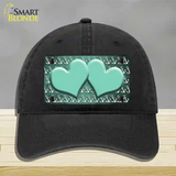 Mint White Anchor Hearts Oil Rubbed Novelty License Plate Hat Unconstructed Cotton / Black