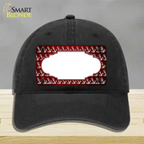 Red White Anchor Scallop Oil Rubbed Novelty License Plate Hat Unconstructed Cotton / Black