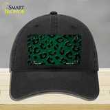 Green Black Cheetah Oil Rubbed Novelty License Plate Hat Unconstructed Cotton / Black