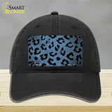 Light Blue Black Cheetah Oil Rubbed Novelty License Plate Hat Unconstructed Cotton / Black