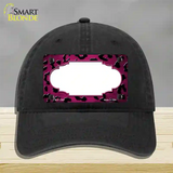 Pink Black Cheetah Scallop Oil Rubbed Novelty License Plate Hat Unconstructed Cotton / Black