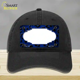 Blue Black Cheetah Scallop Oil Rubbed Novelty License Plate Hat Unconstructed Cotton / Black