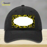 Yellow Black Cheetah Scallop Oil Rubbed Novelty License Plate Hat Unconstructed Cotton / Black