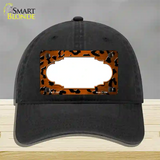 Orange Black Cheetah Scallop Oil Rubbed Novelty License Plate Hat Unconstructed Cotton / Black