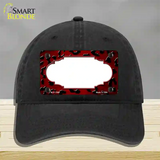 Red Black Cheetah Scallop Oil Rubbed Novelty License Plate Hat Unconstructed Cotton / Black