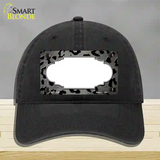 Gray Black Cheetah Scallop Oil Rubbed Novelty License Plate Hat Unconstructed Cotton / Black