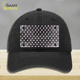 Black White Small Dots Oil Rubbed Novelty License Plate Hat Unconstructed Cotton / Black