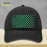 Green White Small Dots Oil Rubbed Novelty License Plate Hat Unconstructed Cotton / Black