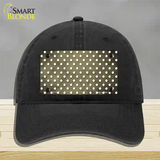 Gold White Small Dots Oil Rubbed Novelty License Plate Hat Unconstructed Cotton / Black