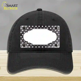 Black White Small Dots Scallop Oil Rubbed Novelty License Plate Hat Unconstructed Cotton / Black