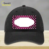 Pink White Small Dots Scallop Oil Rubbed Novelty License Plate Hat Unconstructed Cotton / Black