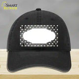 Gray White Small Dots Scallop Oil Rubbed Novelty License Plate Hat Unconstructed Cotton / Black