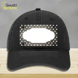 Tan White Small Dots Scallop Oil Rubbed Novelty License Plate Hat Unconstructed Cotton / Black