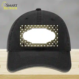 Gold White Small Dots Scallop Oil Rubbed Novelty License Plate Hat Unconstructed Cotton / Black