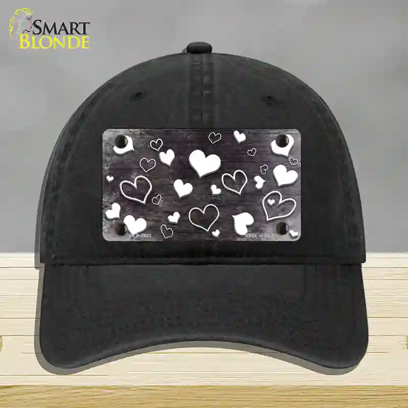 Black White Love Oil Rubbed Novelty License Plate Hat Unconstructed Cotton / Black