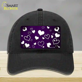 Purple White Love Oil Rubbed Novelty License Plate Hat Unconstructed Cotton / Black