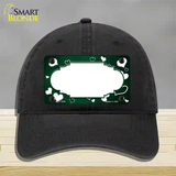 Green White Love Scallop Oil Rubbed Novelty License Plate Hat Unconstructed Cotton / Black