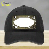 Gold White Love Scallop Oil Rubbed Novelty License Plate Hat Unconstructed Cotton / Black