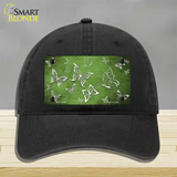 Lime Green White Butterfly Oil Rubbed Novelty License Plate Hat Unconstructed Cotton / Black