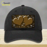 Brown White Dragonfly Hearts Oil Rubbed Novelty License Plate Hat Unconstructed Cotton / Black