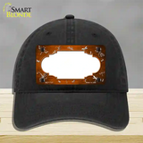 Orange White Dragonfly Scallop Oil Rubbed Novelty License Plate Hat Unconstructed Cotton / Black