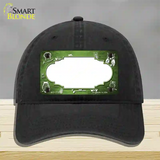 Lime Green White Owl Scallop Oil Rubbed Novelty License Plate Hat Unconstructed Cotton / Black