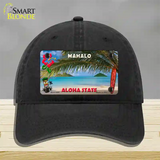 Blank Mahalo Hawaii State Novelty License Plate Hat Unconstructed Cotton / Black