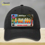 A Hui Hou Hawaii State Novelty License Plate Hat Unconstructed Cotton / Black