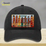 Paradise Surfboards Hawaii State Novelty License Plate Hat Unconstructed Cotton / Black